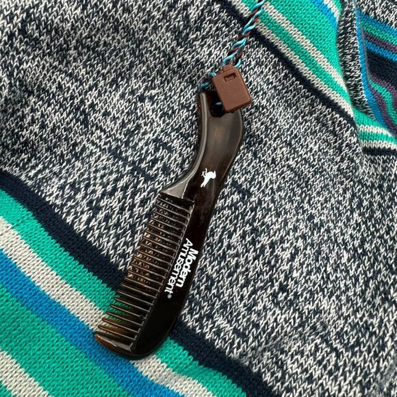 MODERN AMUSEMENT NWT Men's‎ Large Blue Gray Striped Button Up Cardigan Sweater - Picture 3 of 10